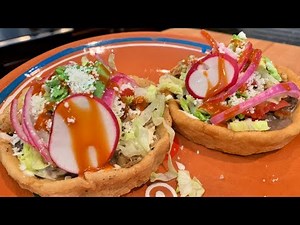 FRIED CHICKEN SOPES DE MASECA RECIPE | MEXICAN STYLE FRIED CORN MASA TOPPED WITH BEANS AND CHICKEN