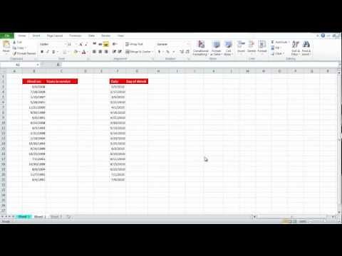 How to Calculate date differences and determine the day of the week in Excel