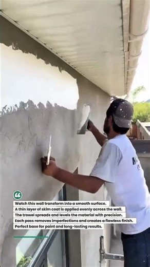Smooth Wall Skim Coat Finish! #construction #plastering #finishing