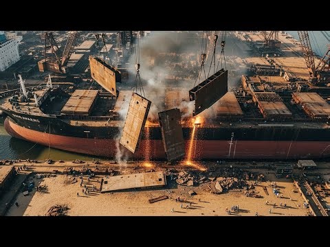 Inside a Giant Ship breaking Yard: How Massive Ships Are Cut, Dismantled & Recycled