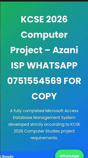 AZANI internet service provider kcse computer project