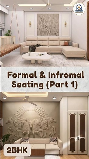 Formal vs Informal Seating in a 2BHK 🏡✨ #hauzinterior