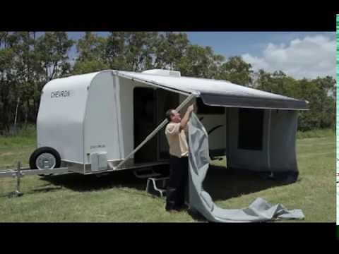 Aussie Traveller - Anti-Flap Kit, Curved Rafter and Sunburst Awning Setup