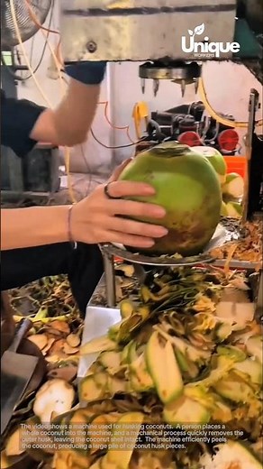 Automated coconut peeling: amazing machine