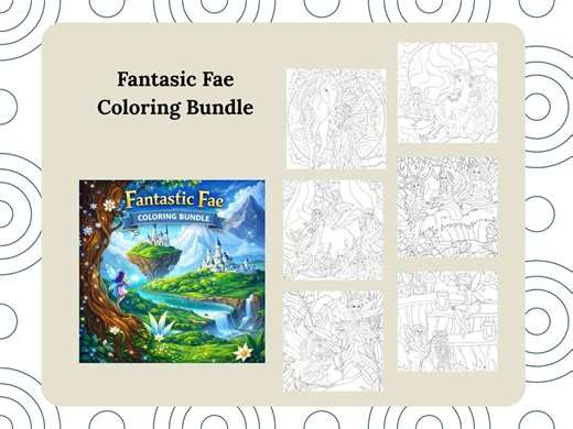 Fantastic Fae Coloring Bundle – 6 Enchanting Fairy Coloring Pages for Adults | 7.5 X 7.5 Printable PDF - Etsy