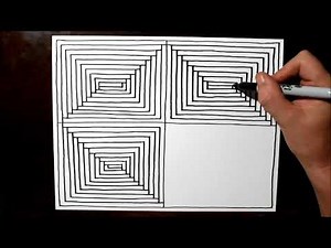 How to Draw Easy 3D Line Drawing Patterns Satisfying and Relaxing