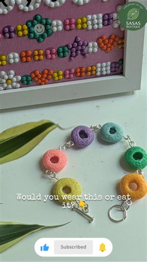 She Tried to Eat This 😳 #shorts #claybracelet #diybracelet #handmadejewelry