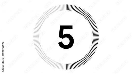 10 second countdown with circle animation, 10 to 0 animation countdown. 4K video