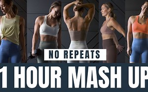 【Heather Robertson】60分钟无重复混搭训练， 硬核健身，全身运动，力量训练 有氧训练，燃脂塑形！