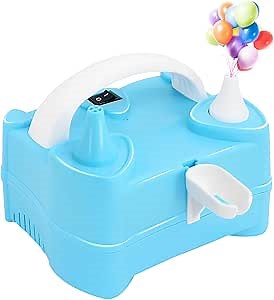 Balloon Pump Electric Air Inflator Portable Automatic Dual Nozzle Balloon Blower 110~120V 400W w/Tying Tools for Birthday Gender Reveal Baby Shower Balloons Party Decorations