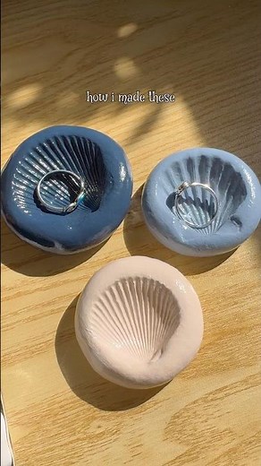 Clay seashell ring holders tutorial #art #painting #shortsfeed #aesthetic