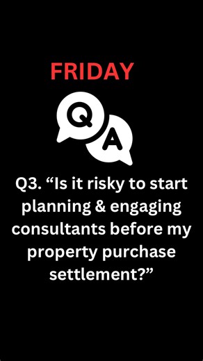 “Dom, is it risky to get all the preliminaries done — even lodge a planning application or building permit — before settlement? Here’s the truth: yes, there’s risk, and people don’t talk about it. Scenario: You buy a property with a 6-month settlement. You get excited. You hire the architects. You bring in consultants. You do soil tests, surveys, measurements, and you even lodge your planning permit. And then… something happens. You can’t settle. Or the bank changes terms. Or the vendor can’t se