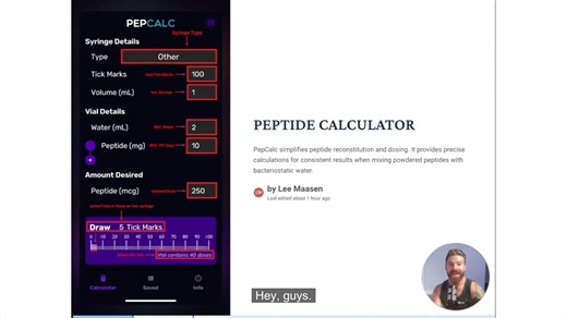 How to Easily find your Peptide Dose! (Peptide Calculator)