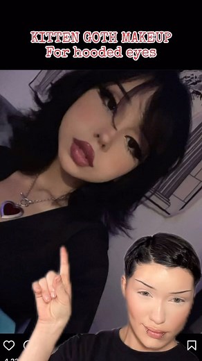 Yasha on Instagram: "Kitten goth is what I call looks that combine egirl and goth 🖤🥰 Inspo nep.tune.ee (can’t tag but check them out!) ♥️🥰 @colourpopcosmetics twilight collection 🖤 @elfcosmetics brush tip liquid liner #gothmakeup #egirlmakeup #kittengoth"