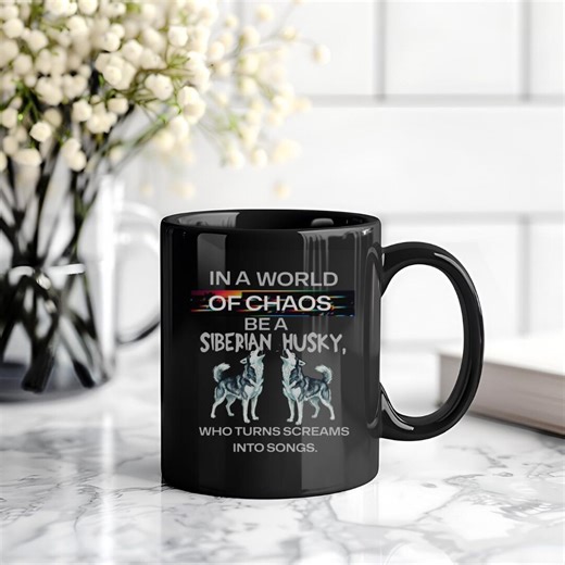 Siberian Husky Chaos Ceramic Mug | Tea Cup Gift for Dog Mama - Etsy