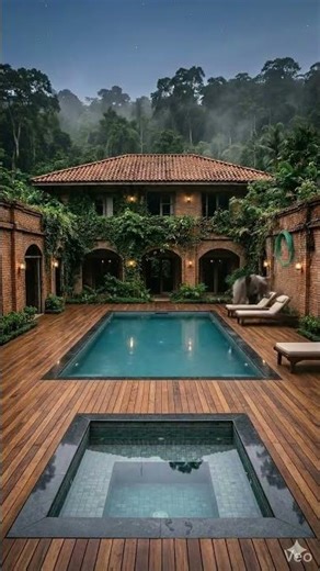 The most satisfying courtyard transformation !!! #interiordesign#trending #pool #satisfying #shorts