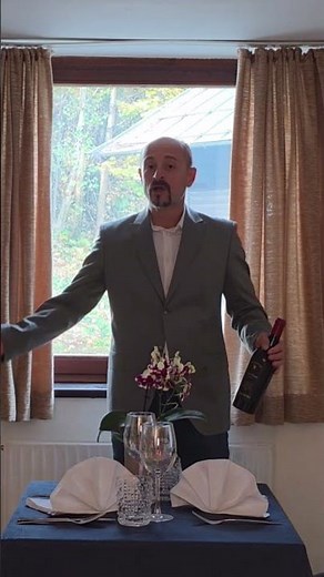 Using a Gueridon for Wine Service. Wine Protocol in Fine Dining