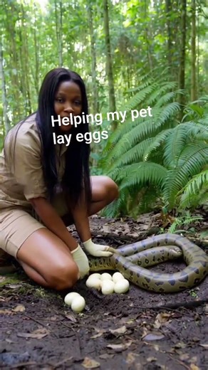 Helping my anaconda lay it's eggs