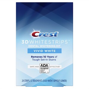 Crest 3D Whitestrips Vivid White Teeth Whitening Kit, 24 Strips