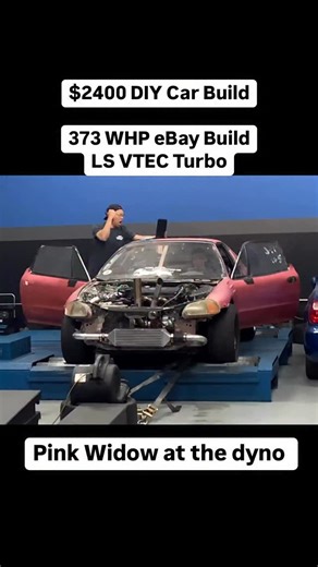 Battle Born Speed Shop on Instagram: "Not bad for a stock B20 VTEC with 8-9 couplers, $100 turbo manifold (that boost creeped) and a eBay turbo with maxed out 1000cc injectors. Knowing what I know now, I could have pulled out a 10 on this set up. #pinkwidow"