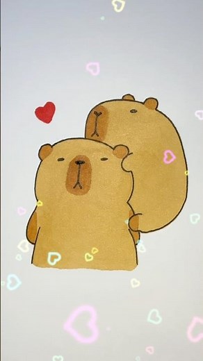 How to draw cute capybaras❤️ Step by step drawing