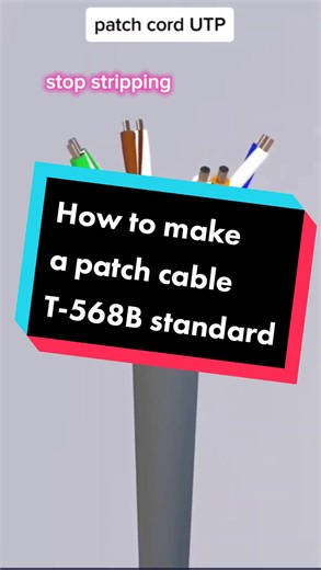 How to make a patch cable in T-568B standard. Instructional video. 🤯 #it #networking #lowvoltage #fyp #sysadmin #itadmin #networkengineer #techsupport #techtock #956 #956valley #patchcable #t568b #wiring