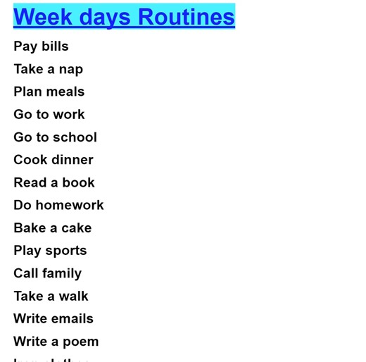 5.5K views · 174 reactions | Week days Routines | Empowering English Learning | Facebook