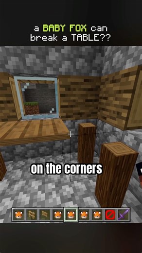How to Make a Table with a Fox #minecraft #shorts