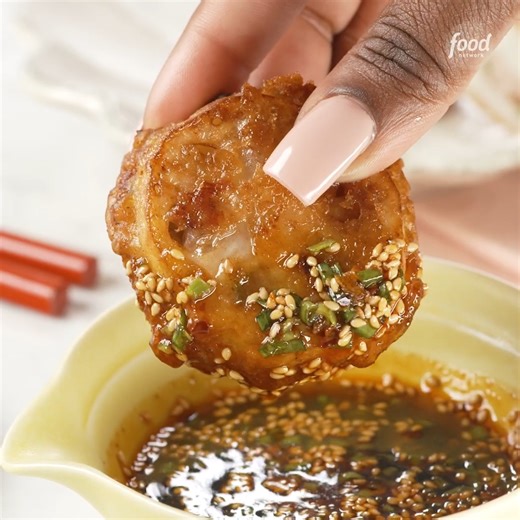 Crispy Stuffed Lotus Root with a juicy pork filling is the ultimate bite ✨ Get Andy Liang's recipe: https://foodtv.com/3Ty061Z | Food Network