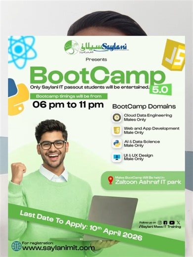 SMIT Bootcamp opportunity aa gayi 🚀 Web, AI, Data Science, UI/UX sab ke liye 🔥 Last date 10 March ⏳ Real projects team work 💻 Jaldi apply karo! Form Link: https://www.saylanimit.com/enroll course selected: https://www.saylanimit.com/enroll #SMIT #Bootcamp #LearnCoding #Pakistan #Karachi #techtokshop #WebDev #AI #DataScience #UIUX #Career #Future #Viral #FYP #ForYou