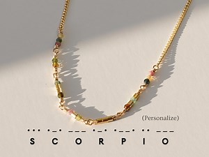Morse Code Necklace: 14k Gold Filled Tourmaline Crystal Name Necklace - Etsy