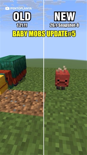 Minecraft New vs Old Baby Mobs Models #5 | (26.1 snapshot 8)