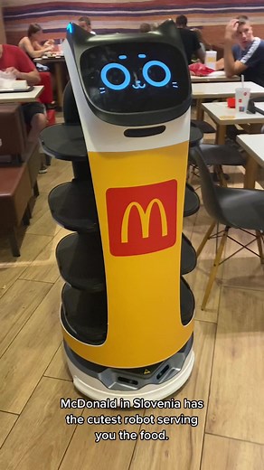 Robot Serving Food at McDonald's in Slovenia