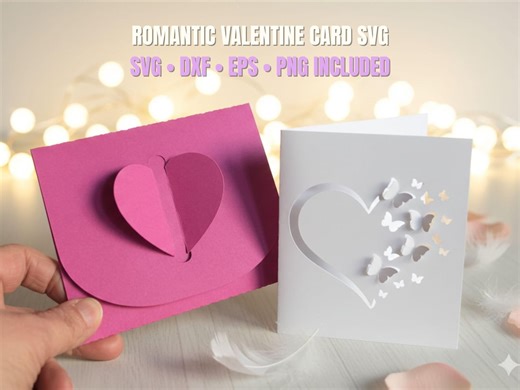 Valentine Card SVG With 3d Butterflies – Paper Cut Love Card With Envelope, No Glue Cricut Card Template, SVG Dxf EPS Png - Etsy Canada