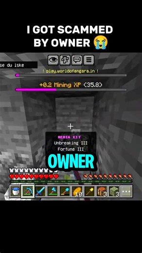 OWNER Scam Me 😭 #minecraft #gaming