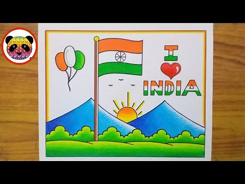 Independence Day Drawing / Independence Day Drawing Easy Step By Step / Independence Day Poster