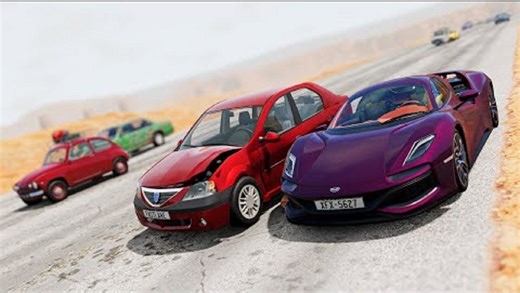 史诗级车辆追逐：来自官网论坛的真实品牌模组车辆 VS 各种汽车——能成功撞翻多少辆车【beamng.drive车祸模拟器】