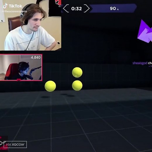 xQc tries to beat TenZ on AimLab 👀👀 (via xqcow on twitch) #aimlab #twitch #xqc #valorant