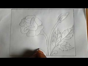 #Drawing rose flower# गुलाब के फूल का आलेखन बनाने का आसान तरीका/gulab Ka phool kaise banaen