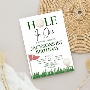 Golf Birthday Invitation Template: Editable Kids Party Invite (digital Download) - Etsy