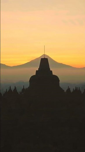 Borobudur Sunrise 🌅 The Most Beautiful Morning in Indonesia (Drone 4K) #Borobudur #DroneView #World
