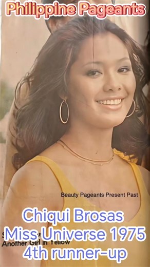 AI-THROWBACK : Rose Marie "Chiqui" Brosas, Miss Universe 1975 4th runner-up. Her placement in that year marked Philippines' successful placement in the Miss Universe pageant for 4th consecutive year in the 70s. Did you still remember her guys? TRIVIA : Miss Universe 1975 winner was Miss Finland Anne Marie Pohtamo and two unplaced candidates went on to join Miss International pageants in 1975 and 1976 and won respectively. Miss Yugoslavia Lidija Manic won the Miss International 1975 and Miss Fran