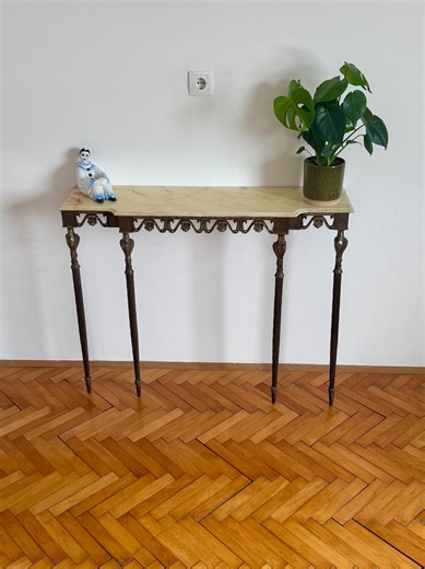 Vintage Italian Marble Console Table / Elegant Brass Hallway Table / Mid Century Entryway Furniture / 1960s - Etsy UK