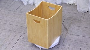 Bathroom Trash Can 5 Gallon Bamboo Trash Can Large Trashcans Farmhouse Wood Waste Basket Wastebaskets with Handles Office Garbage Cans for Under Desk Dustbin for Bedroom Kitchen