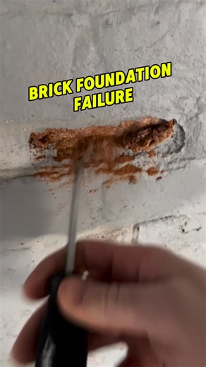 Ryan Horne - Property Inspector on Instagram: "Brick foundation is spalling in multiple areas. Water keeps hitting the same spots, working its way in, freezing, expanding, and slowly destroying the brick. That’s how you turn a small exterior issue into structural money. This isn’t a deal killer. It is a fix-it-now issue. Improve grading. Extend downspouts. Keep water away from the foundation and stop the damage in its tracks. Water always wins if you let it. Peak to Peak Home Inspection New Cons