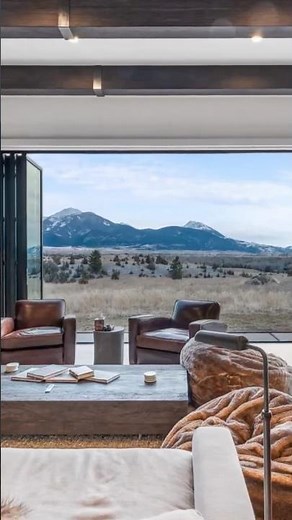 In Yellowstone Valley NanaWall opening glass doors can dissolve instantly to connect spaces
