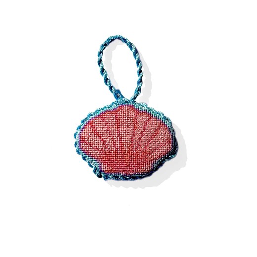 Seashell Needlepoint Digital Chart - 18 Mesh - Coastal Needlepoint Chart- Downloadable Pattern PDF - Canvas Tutorial - Pink Needlepoint