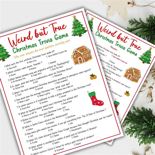 Fun Facts Christmas Trivia Game Friendsmas Game Kids Winter Class Party Games Office Icebreaker Games Christmas Party Weird but True Trivia - Etsy