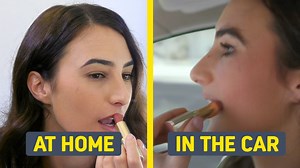 40K views · 130 reactions | Putting on makeup at home vs in the car... Don't let distraction compromise your safety behind the wheel – not even for a lippy touch up. | RACQ | Facebook