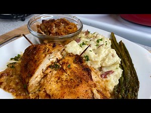 HOW TO MAKE RUTH CHRIS STUFFED CHICKEN BREAST, SWEET POTATO CASSEROLE GARLIC MASH POTATOES